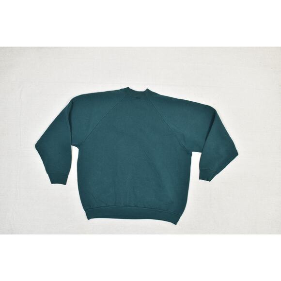 Vintage Fruit of the Loom Christmas Sweatshirt Plus Size XL Green W/ Stain - Picture 4 of 8